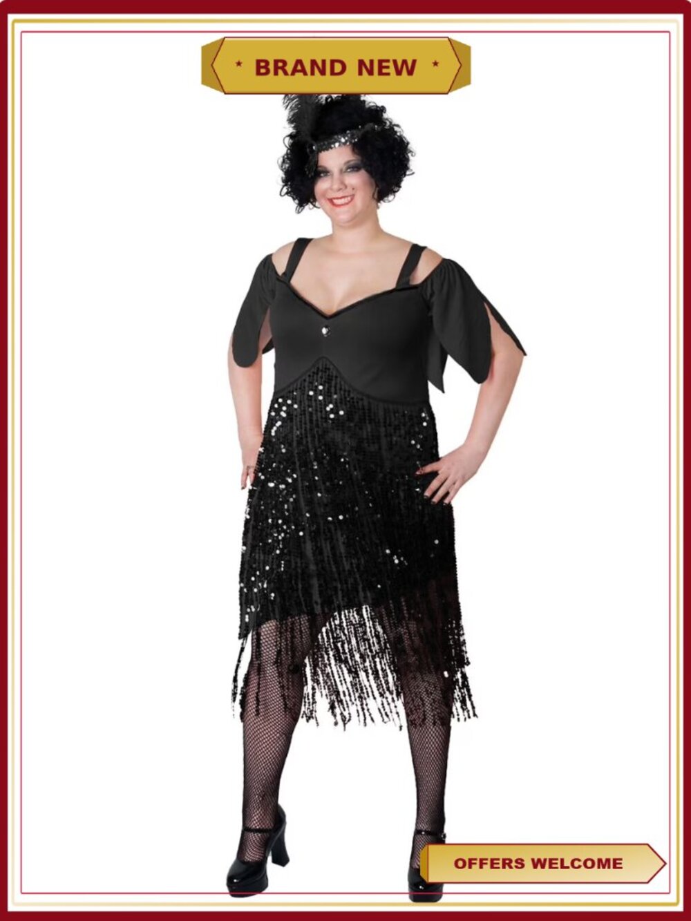 Plus Size Flapper Dress Lava Diva XXL